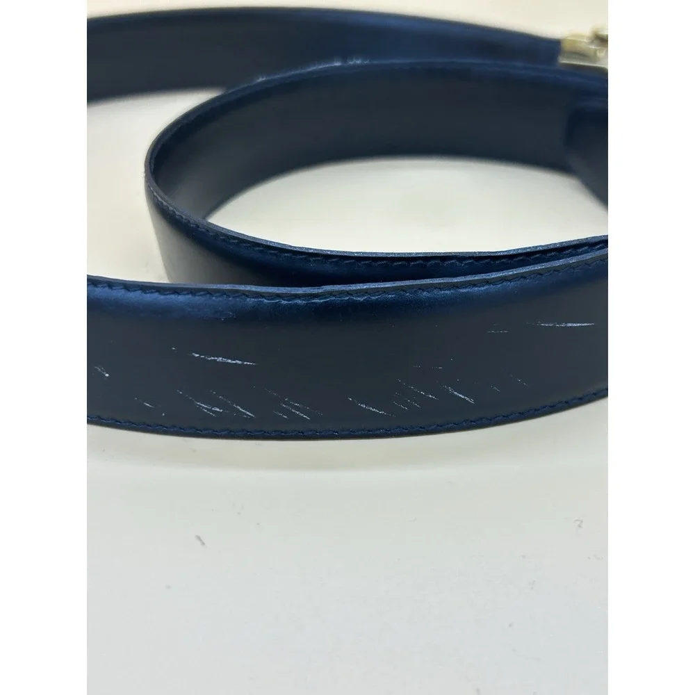 Dunhill Black Leather Belt Gold Tone‎ Buckle Size 44/112 Made In Italy